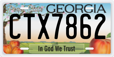 GA license plate CTX7862
