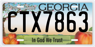 GA license plate CTX7863