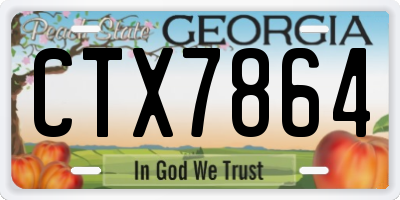 GA license plate CTX7864