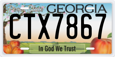 GA license plate CTX7867