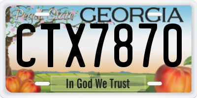 GA license plate CTX7870