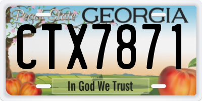 GA license plate CTX7871