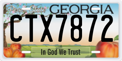 GA license plate CTX7872