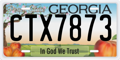 GA license plate CTX7873