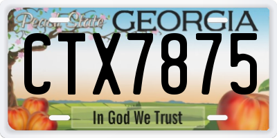 GA license plate CTX7875