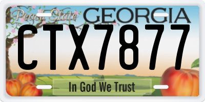 GA license plate CTX7877