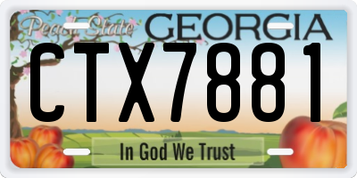 GA license plate CTX7881