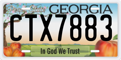 GA license plate CTX7883