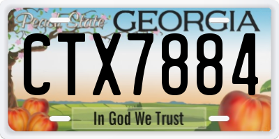GA license plate CTX7884
