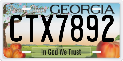 GA license plate CTX7892