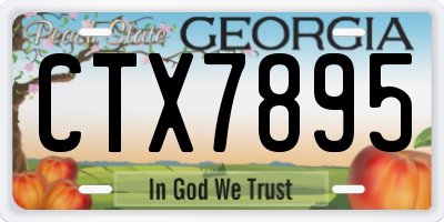 GA license plate CTX7895