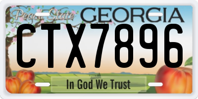 GA license plate CTX7896