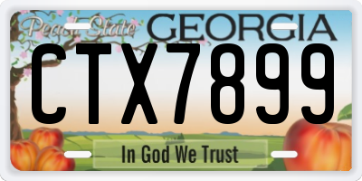 GA license plate CTX7899