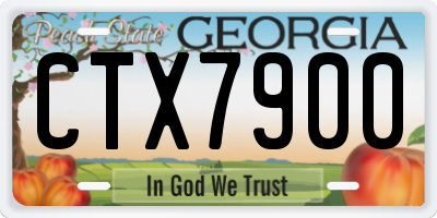 GA license plate CTX7900