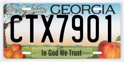 GA license plate CTX7901