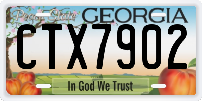 GA license plate CTX7902