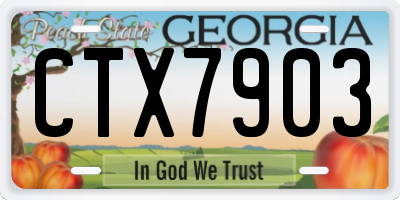 GA license plate CTX7903