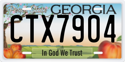 GA license plate CTX7904