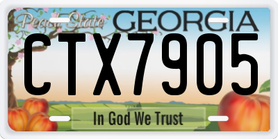 GA license plate CTX7905