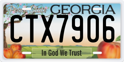 GA license plate CTX7906