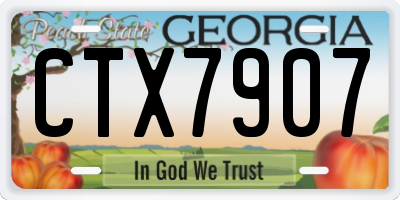 GA license plate CTX7907