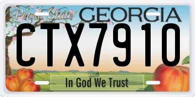GA license plate CTX7910