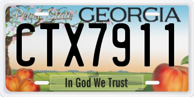 GA license plate CTX7911