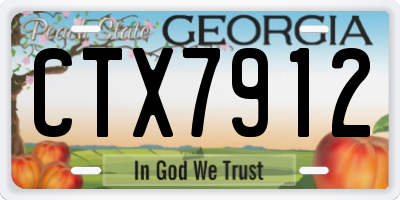 GA license plate CTX7912