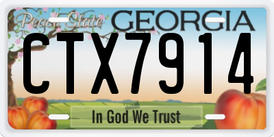 GA license plate CTX7914