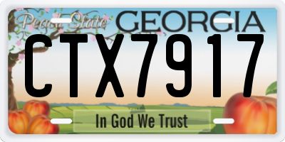 GA license plate CTX7917