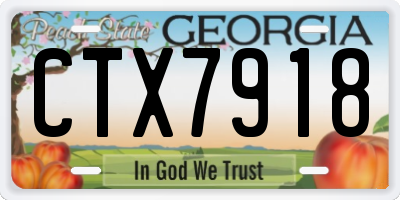 GA license plate CTX7918