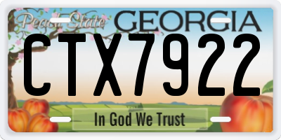 GA license plate CTX7922