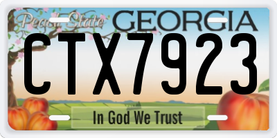 GA license plate CTX7923