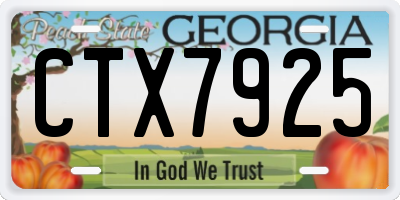 GA license plate CTX7925