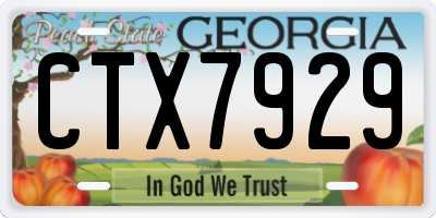 GA license plate CTX7929