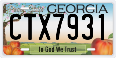 GA license plate CTX7931