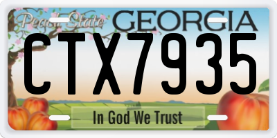 GA license plate CTX7935