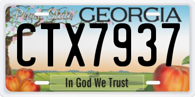 GA license plate CTX7937