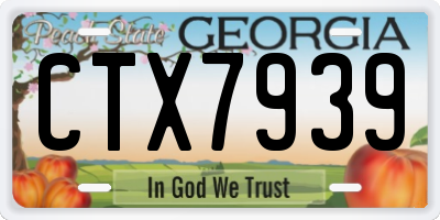 GA license plate CTX7939
