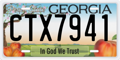 GA license plate CTX7941