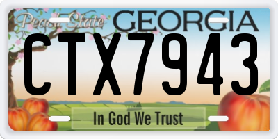 GA license plate CTX7943