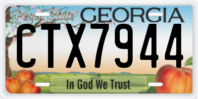 GA license plate CTX7944