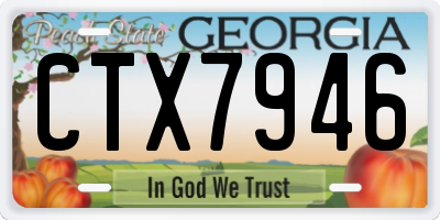 GA license plate CTX7946
