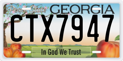GA license plate CTX7947