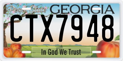 GA license plate CTX7948