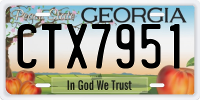 GA license plate CTX7951