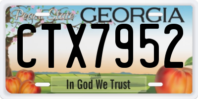 GA license plate CTX7952