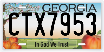 GA license plate CTX7953