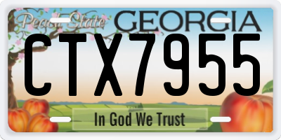 GA license plate CTX7955