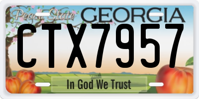 GA license plate CTX7957